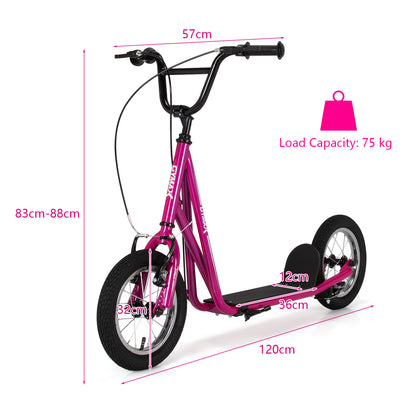 Pink Youth Scooter | Adjustable Height Dual Handbrakes Ages 8-12