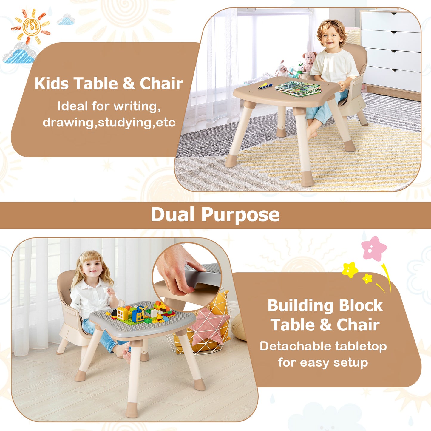 6 In 1 Highchair With Removable Washable Tray | Coffee