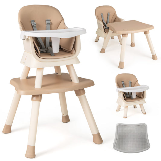 6 In 1 Highchair With Removable Washable Tray | Coffee