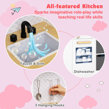 White House-Shaped Play Kitchen | 5-Piece Cookware Set | Ages 3-6