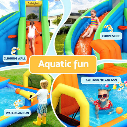 AirMyFun Kids Inflatable Pool Water Slide Cannon Splash Park