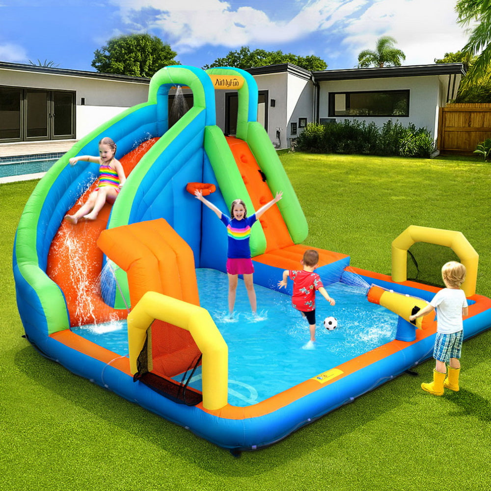 AirMyFun Kids Inflatable Pool Water Slide Cannon Splash Park