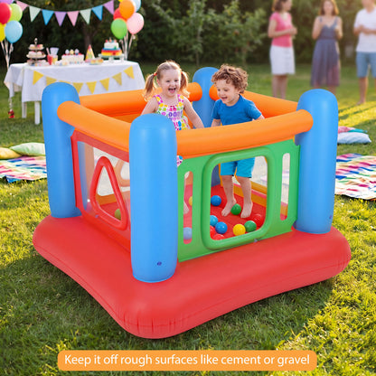 Blue Inflatable Bounce House | 3-in-1 Transparent Wall Design