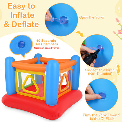 Blue Inflatable Bounce House | 3-in-1 Transparent Wall Design
