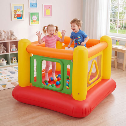 Costway Inflatable Bounce House with Transparent Walls and Openings-Yellow
