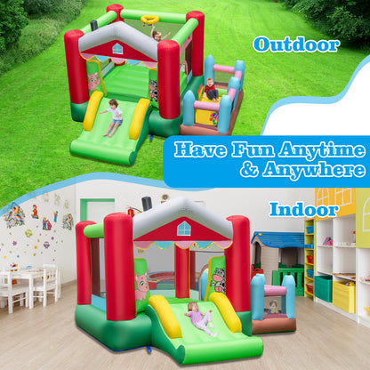4 In 1 Multi-Color Bounce House | 480W Blower & Ocean Balls
