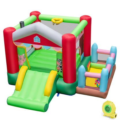 4 In 1 Multi-Color Bounce House | 480W Blower & Ocean Balls