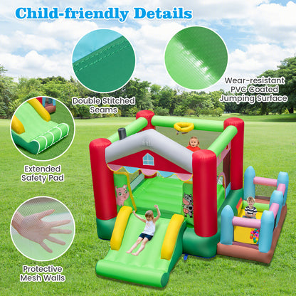 4 In 1 Multi-Color Bounce House | 480W Blower & Ocean Balls