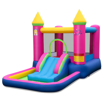 Multicolor 4 In 1 Princess Bounce House With Slide | No Blower