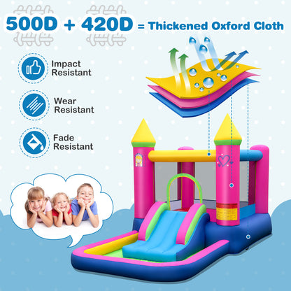 Multicolor 4 In 1 Princess Bounce House With Slide | No Blower