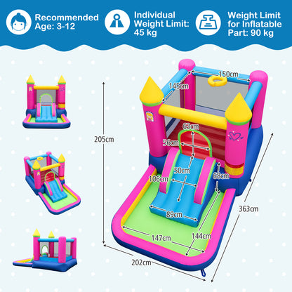 Multicolor 4 In 1 Princess Bounce House With Slide | No Blower