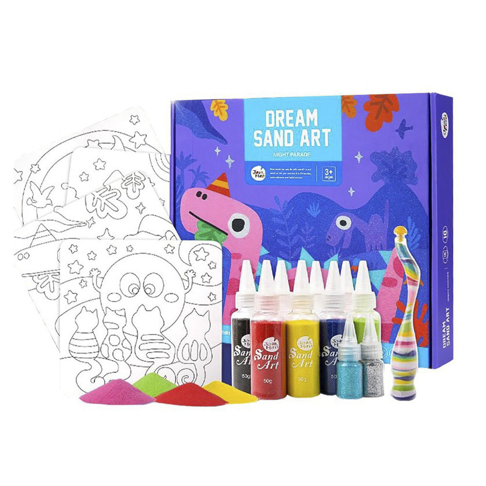 Sand art kit featuring night scene design for creative kids crafting at home.