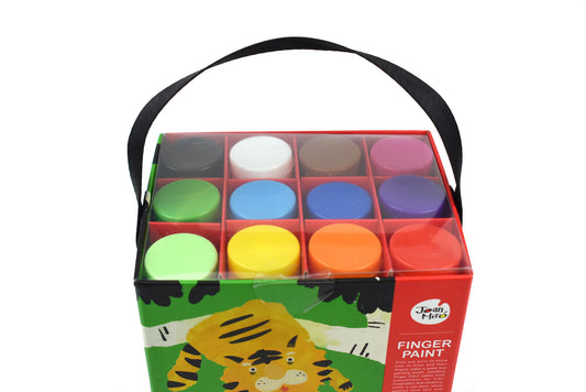 Jar Melo Finger Paint 12 Colours Set | vibrant non-toxic paints for kids creative projects.