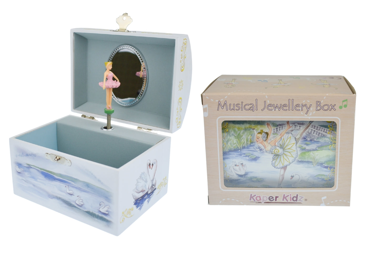 Azurea Ballerina Music Box | Enchanting Blue Swan Lake Design