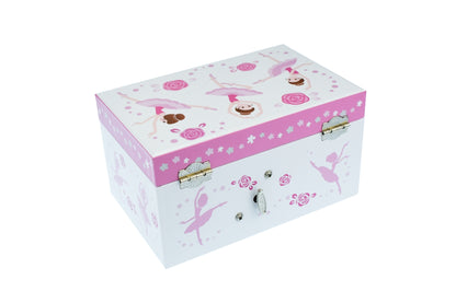 Ballerina Music Box | Pink Floral Spinning Dancer Jewelry Case