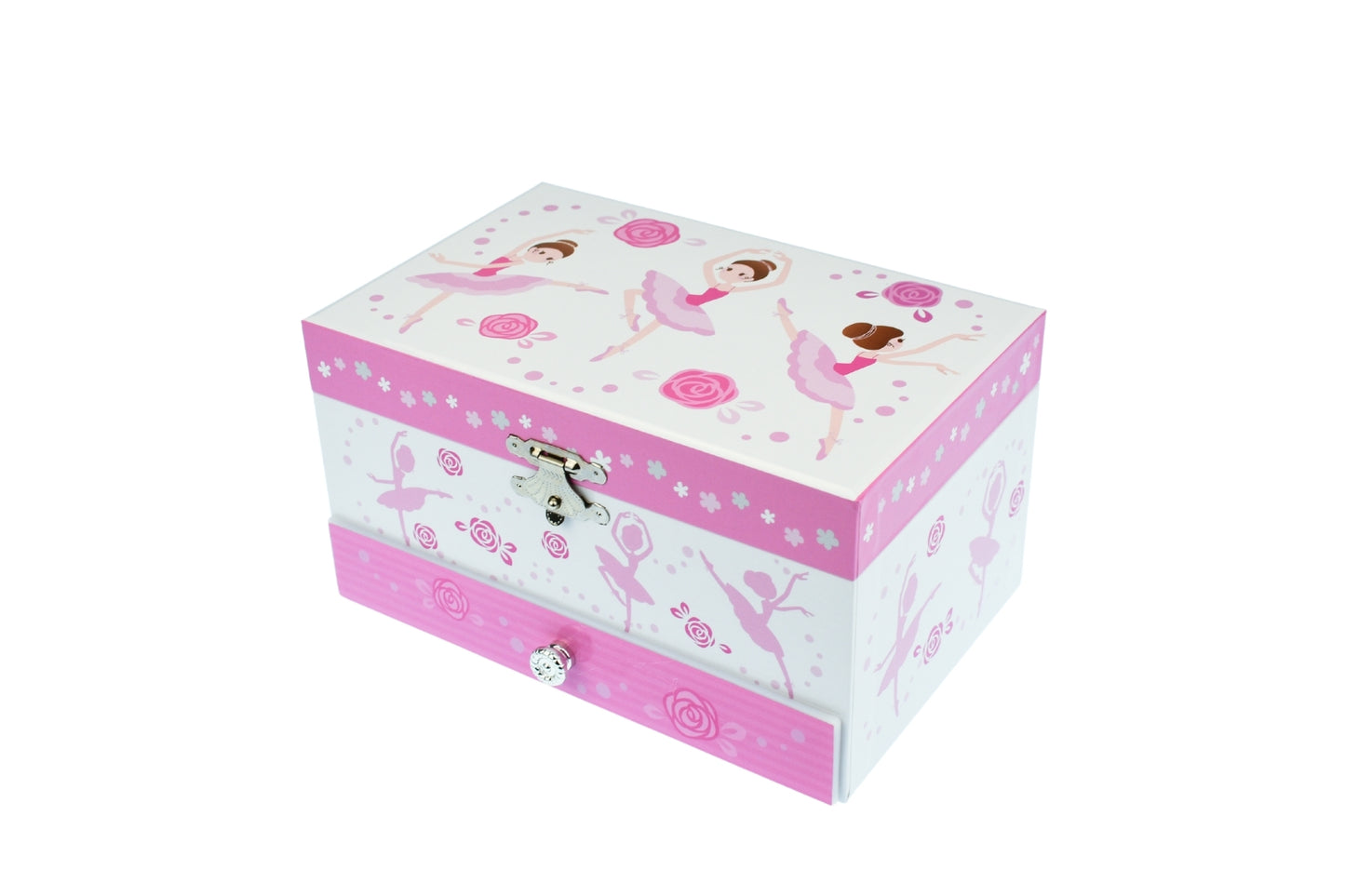 Ballerina Music Box | Pink Floral Spinning Dancer Jewelry Case