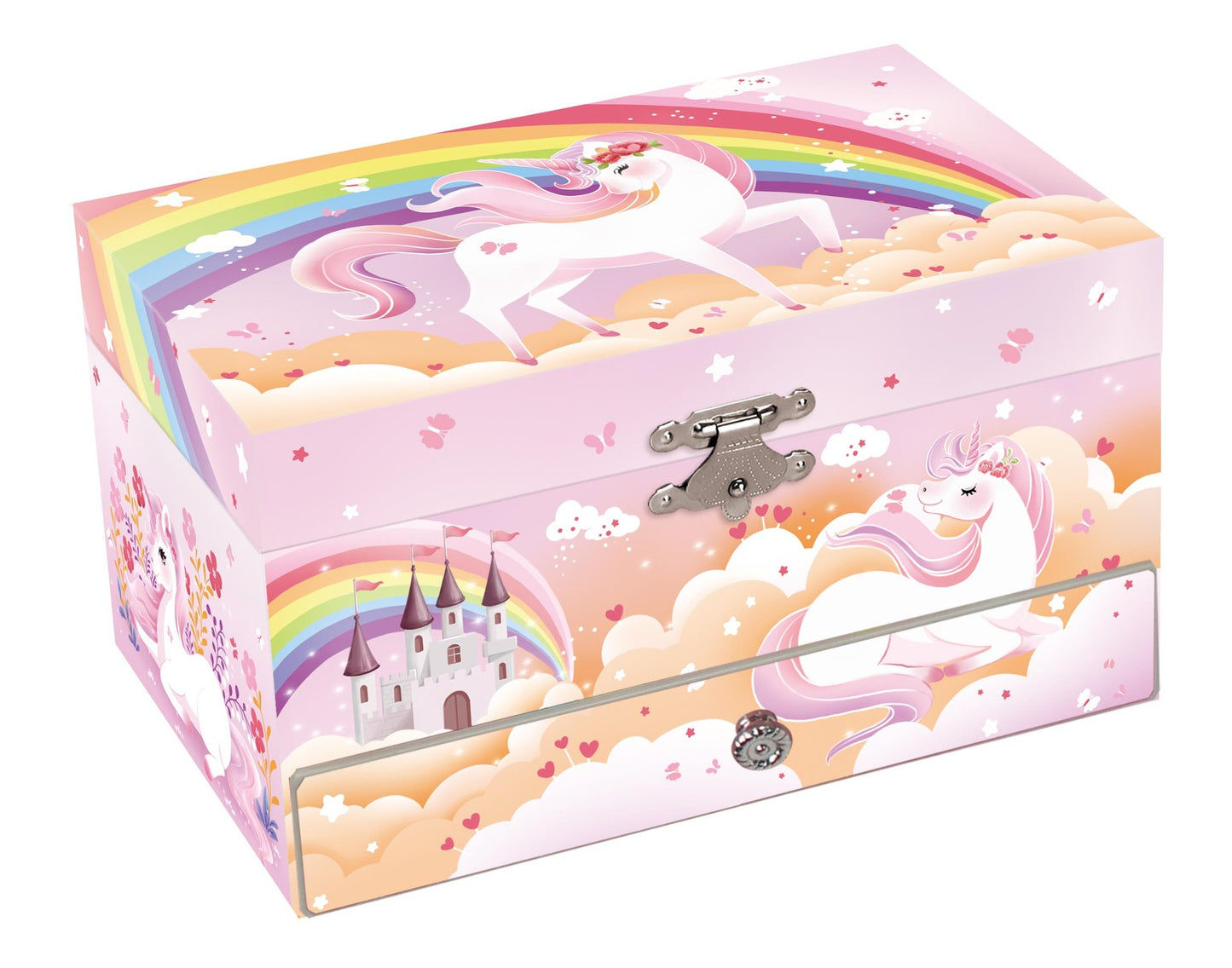 Rainbow Unicorn Music Box | Colorful Melody Treasure Chest