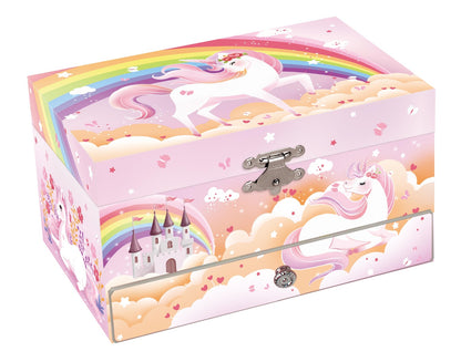 Rainbow Unicorn Music Box | Colorful Melody Treasure Chest