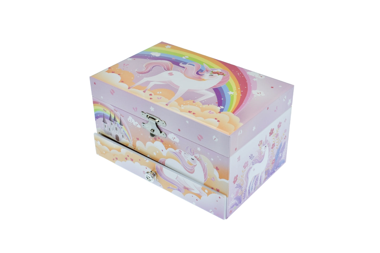 Rainbow Unicorn Music Box | Colorful Melody Treasure Chest