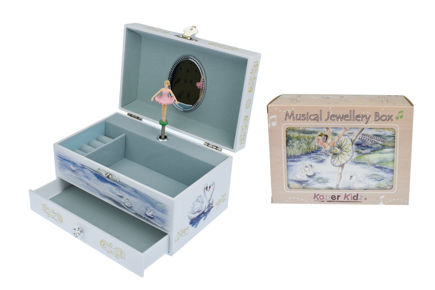 Azurea Ballerina Music Box | Elegant Swan Lake Melody in Blue