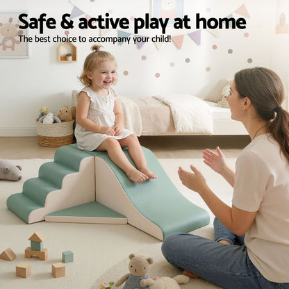 Keezi Kids Climbing Blocks 4-Piece Foam Toddler Playset Soft Indoor Climbing Toy Rocker