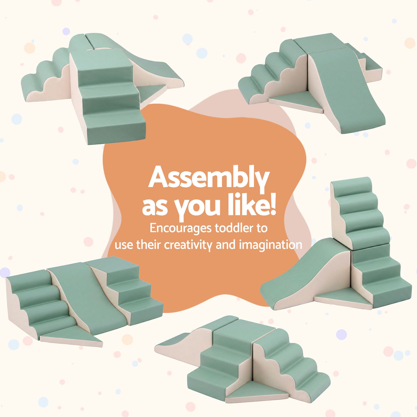 Keezi Kids Climbing Blocks 4-Piece Foam Toddler Playset Soft Indoor Climbing Toy Rocker