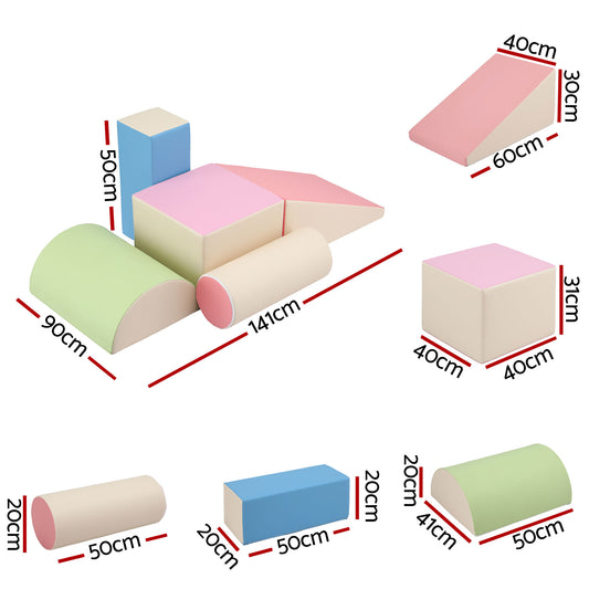 Keezi Kids Climbing Blocks 5-Piece Foam Toddler Playset Soft Indoor Climbing Toy Rocker