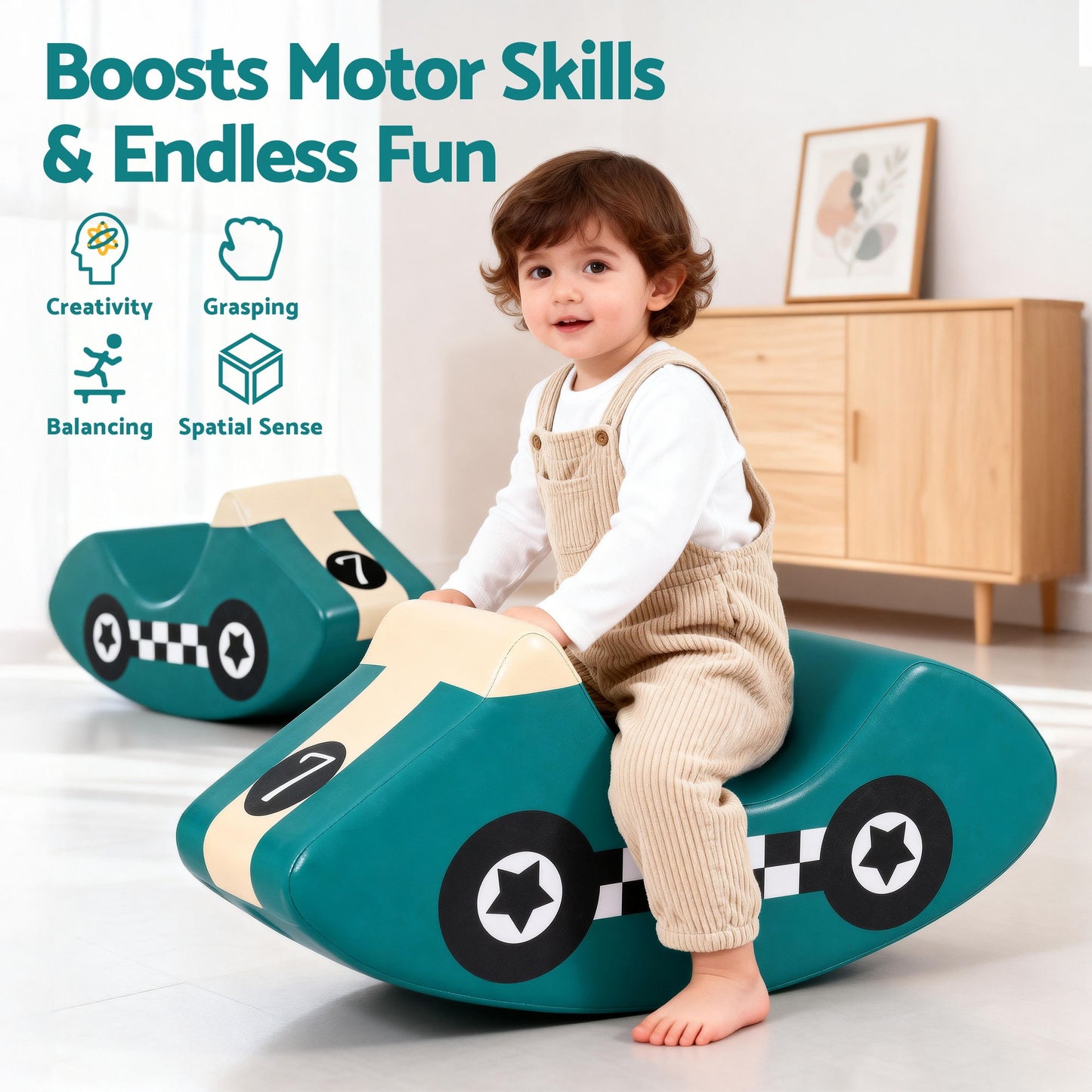 Keezi Kids Climbing Blocks Foam Toddler Playset Soft Indoor Climbing Toy Rocker