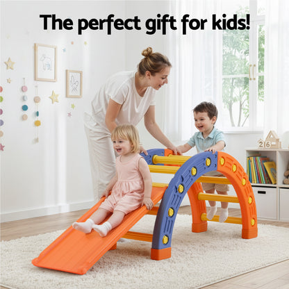 Keezi Kids Climbing Frame Set With Slide Indoor Outdoor Toddler Toys Pikler Arch Climber