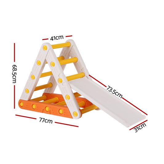 Keezi Kids Climbing Frame Set With Slide Indoor Outdoor Toddler Toys Pikler Triangle Climber