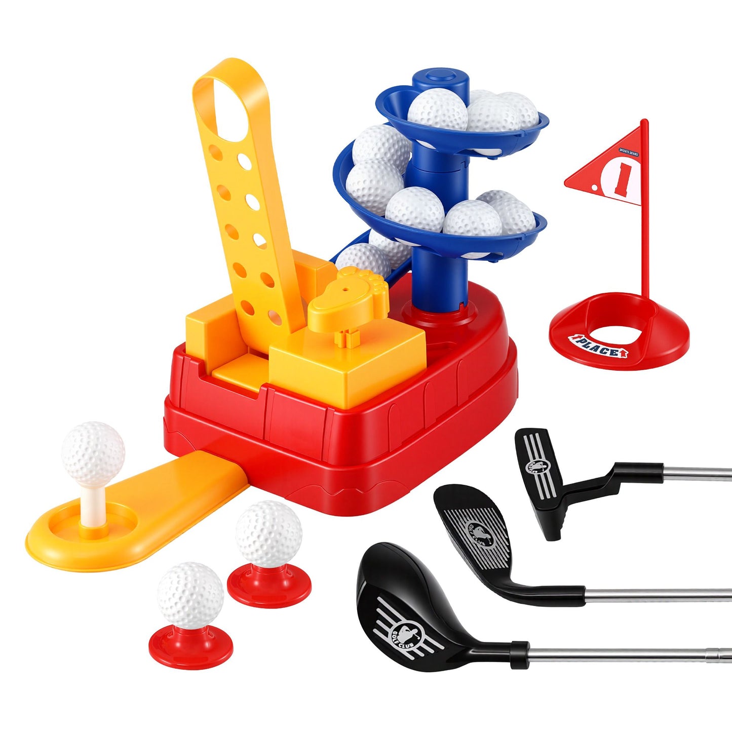 Keezi Kids Golf Toy Set with 20 Balls & 3 Adjustable Clubs
