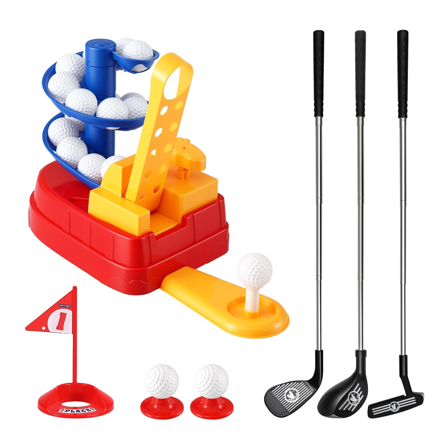Keezi Kids Golf Toy Set with 20 Balls & 3 Adjustable Clubs