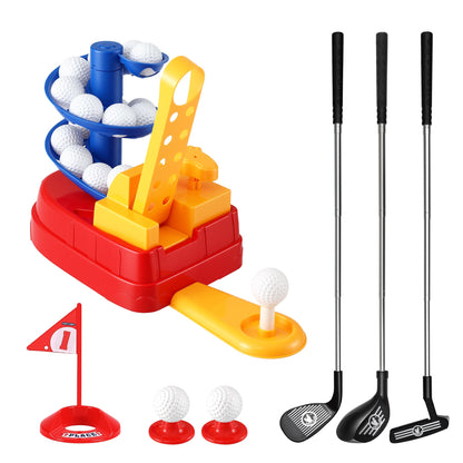 Keezi Kids Golf Toy Set with 20 Balls & 3 Adjustable Clubs