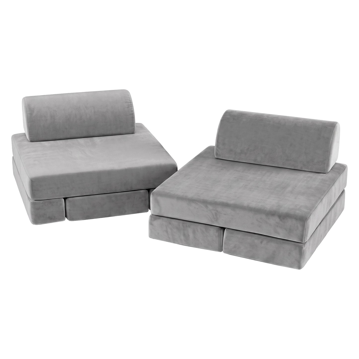 Keezi 12PCS Modular Kids Play Couch Foam Sofa Set Grey