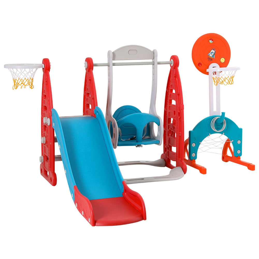 Keezi 6-in-1 Kids Outdoor Play Set | features slide and swing for endless backyard fun.