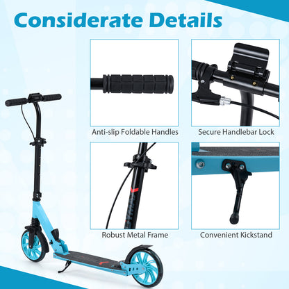 Blue Kids Kick Scooter | Light Up Wheels & Adjustable Height