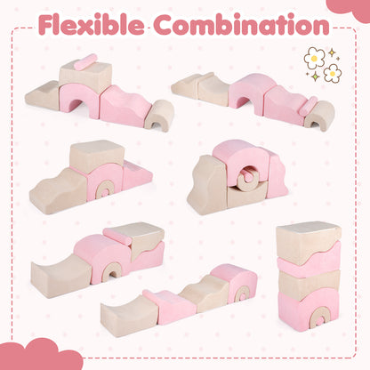 Kids 6-Piece Foam Crawl Climb Play Set | Pink Multi-Color