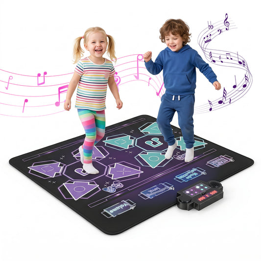 Kids Dance Mat | 4 Modes LED Lights Purple & Black Playmat