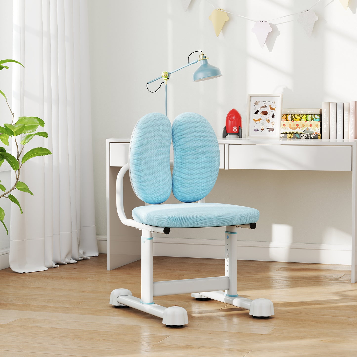 Blue Kids Desk Chair | Adjustable Height & Dual Back Support