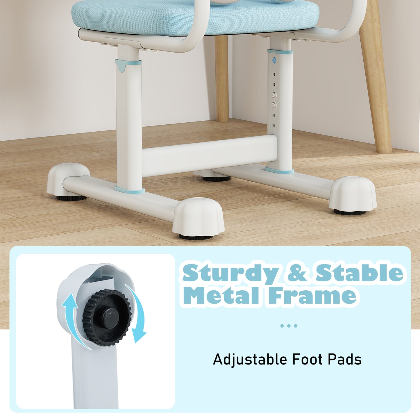 Blue Kids Desk Chair | Adjustable Height & Dual Back Support