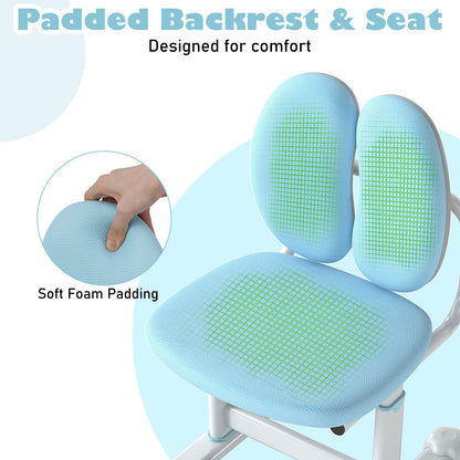 Blue Kids Desk Chair | Adjustable Height & Dual Back Support