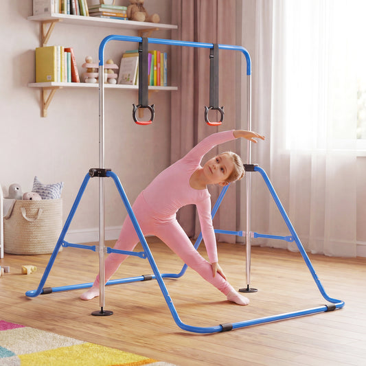 Kids Gymnastic Horizontal Bar | 4 Heights Navy Blue Training Bar