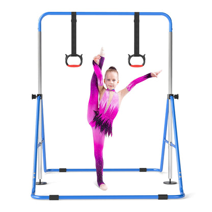 Kids Gymnastic Horizontal Bar | 4 Heights Navy Blue Training Bar