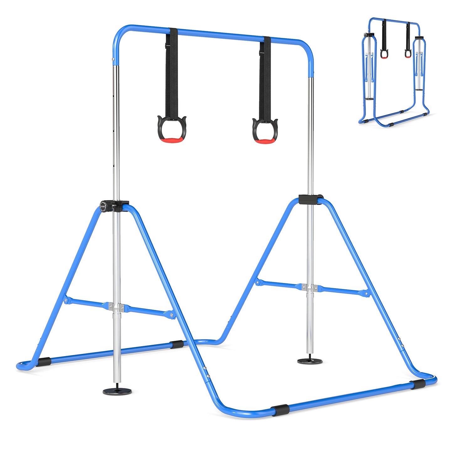 Kids Gymnastic Horizontal Bar | 4 Heights Navy Blue Training Bar
