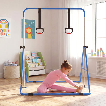 Kids Gymnastic Horizontal Bar | 4 Heights Navy Blue Training Bar