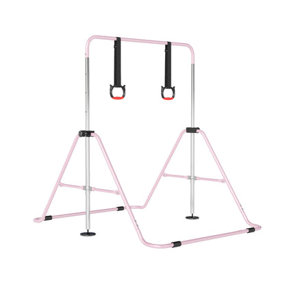 Pink Kids Gymnastic Bar | 4 Adjustable Heights & Foldable