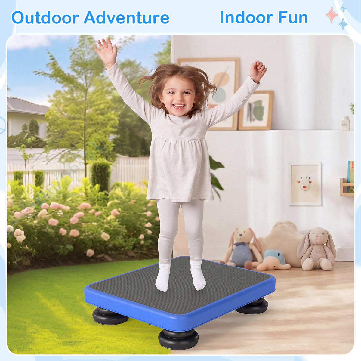 Kids Blue Mini Trampoline Rebounder 60x50cm
