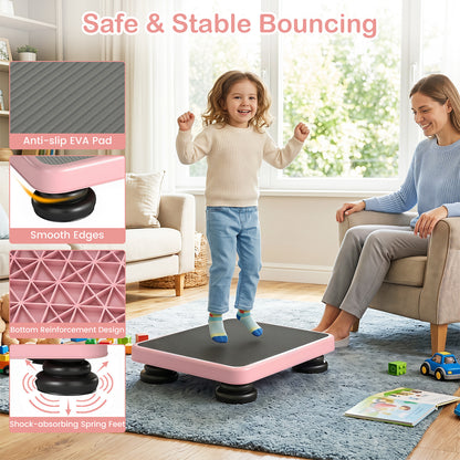 Kids Pink Mini Trampoline 60x50cm | Elastic Rope Rebounder