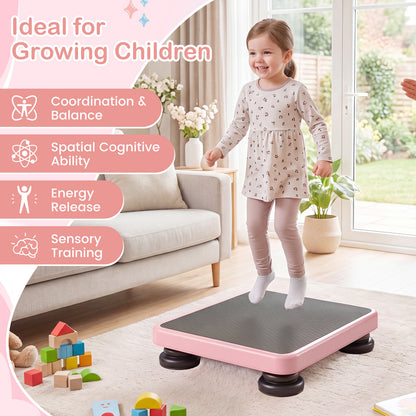 Kids Pink Mini Trampoline 60x50cm | Elastic Rope Rebounder