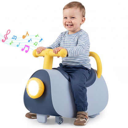 Blue Kids Ride On Push Car | Headlights Music & Storage